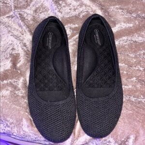 Black/dark grey Textured Slip-On Shoes